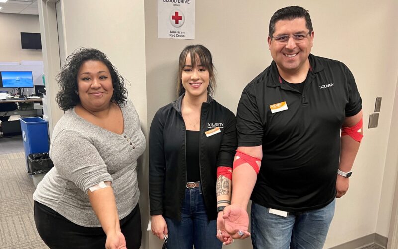 Solarity Credit Union Employees After Giving Blood 2024