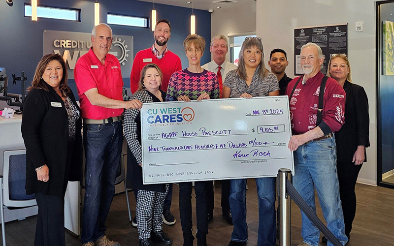 Credit Union West Agape House Donation